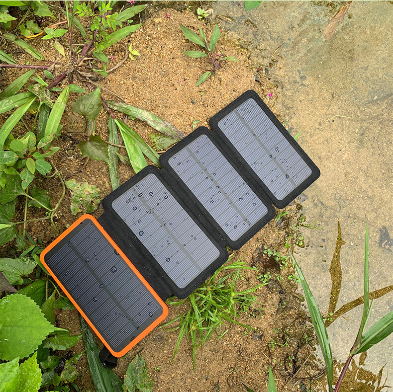 99000mah Power Bank Solar Fast Charging LED Light Portable Phone Charger External Battery Waterproof 3 Solar Panel Charge
