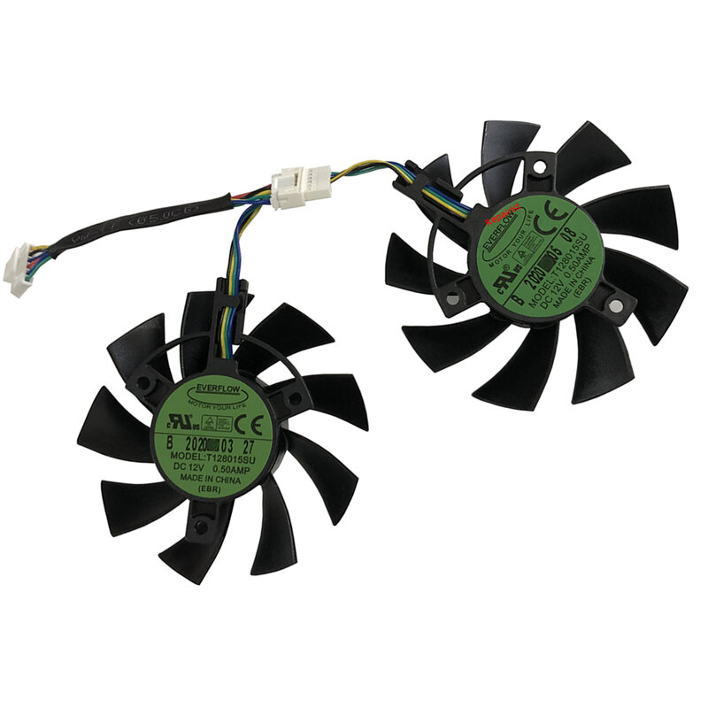 2Pcs/Set T128015SU,Graphics Card Cooling Fan,For ASUS RTX 2060 GTX 1660 1660Ti TUF GAMING OC,Replace T128015BU FD8015U12D