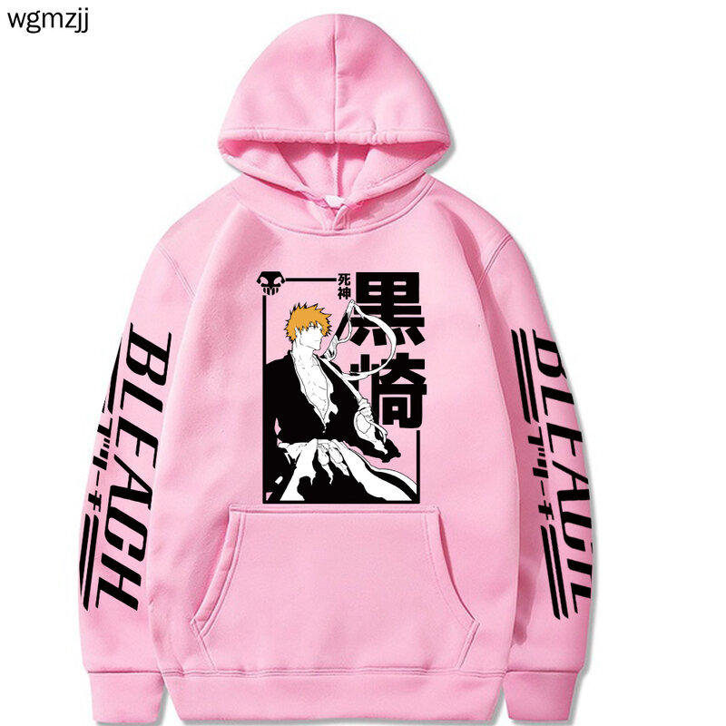 Bleach Anime Hoodie Kurosaki Ichigo Printed Hoodie Sweatshirts Men and Women Casual Sport Pullover Tops