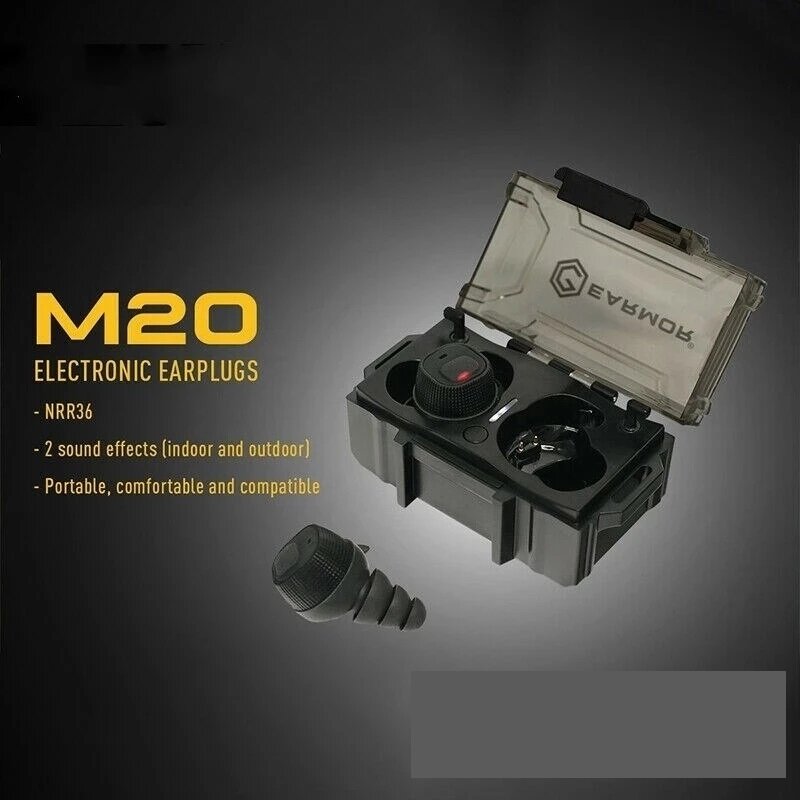 Tapones para los Oídos Electrónicos M20 MOD3, auriculares antiruido con cancelación de ruido para caza, orejeras de silicona para tiro, NRR22db