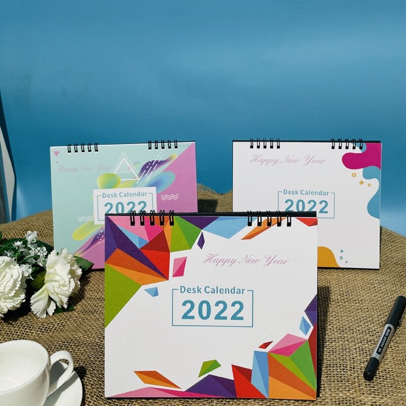 Calendario de escritorio pequeño 2022-precioso calendario mensual de caballete de escritorio Incluye pegatinas para calendarios 2022