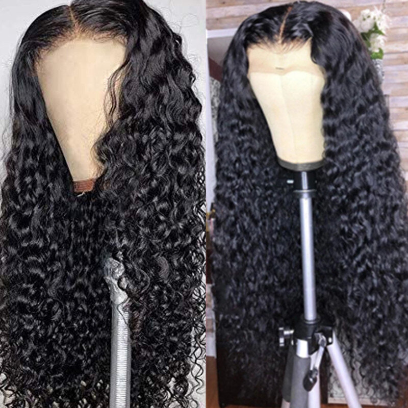 Black Kinky Curly 26 Inch Long For Women Synthetic Lace Front Wig With Baby Hair Pre Plucked 180% Density Daily Cosplay