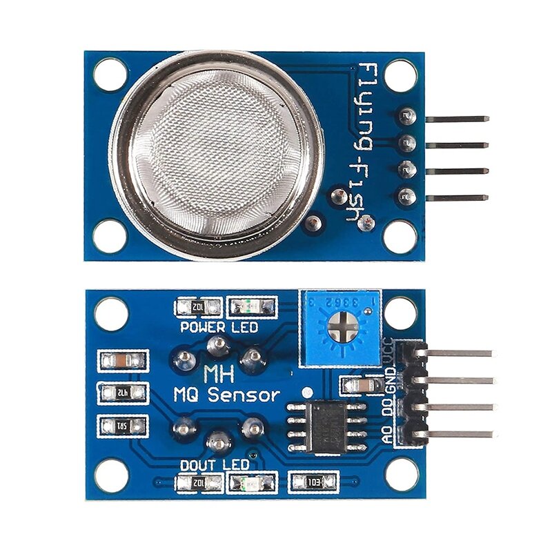 Placa de conexión de Sensor analógico de Gas y humo, 6 MQ-2, para Arduino Raspberry Pi ESP8266 MQ2 5V DC