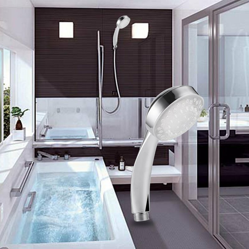 Romantic Automatic Magic 7 Color 5 LED Lights Handing Rainfall Shower Head Single Round Head RC-9816 For Water Bath Bathroom