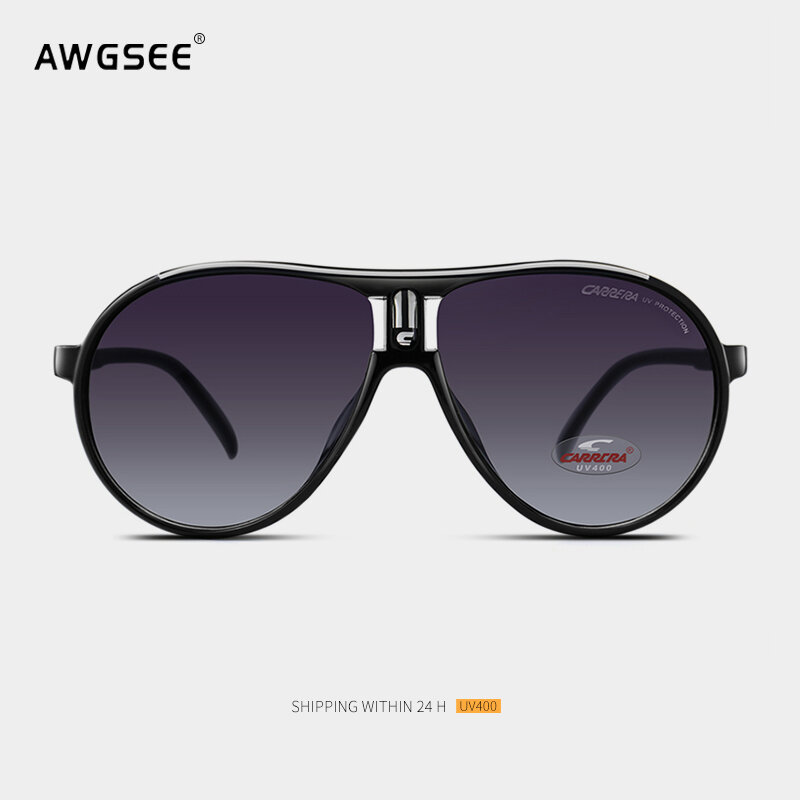 Vintage Retro Aviation Sunglasses for Men Women Oversized Pilot Sun Glasses Brand Design 140mm Anti UV Lens