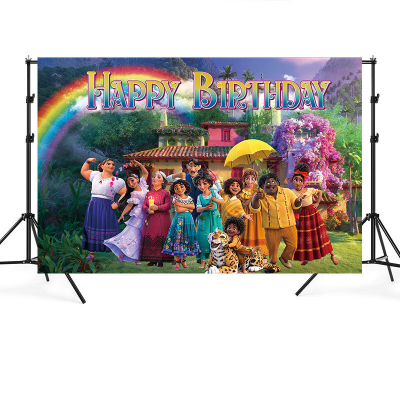 Disney encanto mirabel feliz aniversário fotografia fundo cartaz da bandeira encanto mirabel aniversário balões festa de bebê brinquedos
