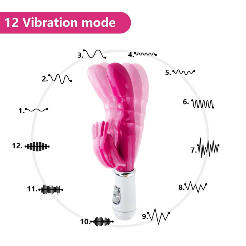 Vibrator Kelinci Kuat 12 Kecepatan untuk Wanita Stimulator Klitoris Vagina Dildo G Spot Pijat Toko Seks Wanita