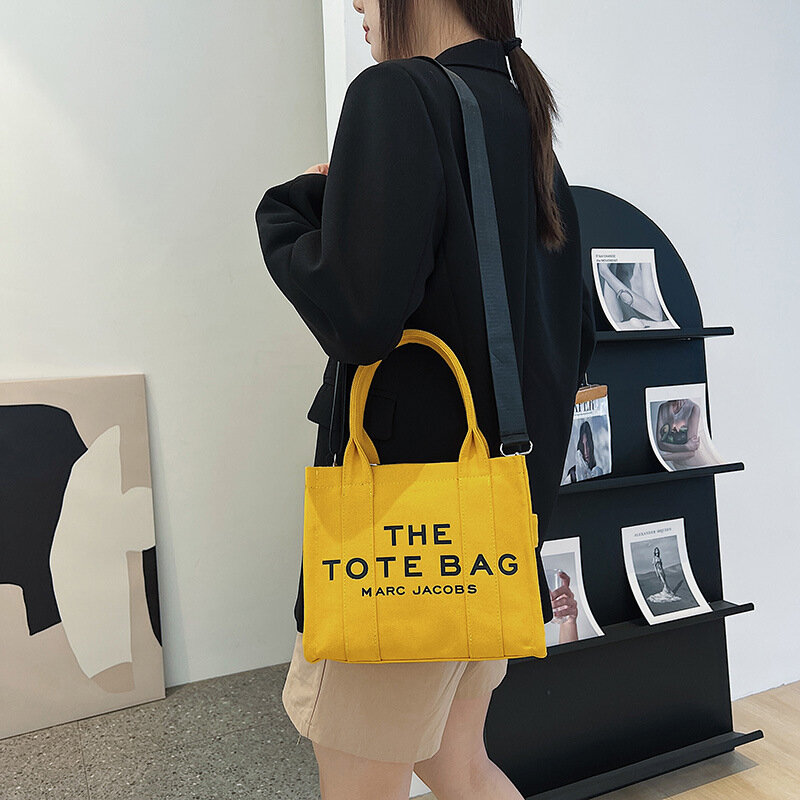 Canvas Tote Bags for Women Luxury Brands Simple Monogram Lady New Handbag Commuter Large Capacity Diagonal Canvas Shopping Bags