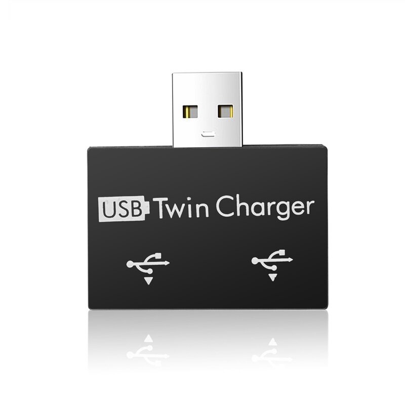 Cargador USB 2,0 macho a doble puerto, adaptador divisor de 2 puertos, convertidor de carga, enchufe de cable USB para ordenador portátil y PC