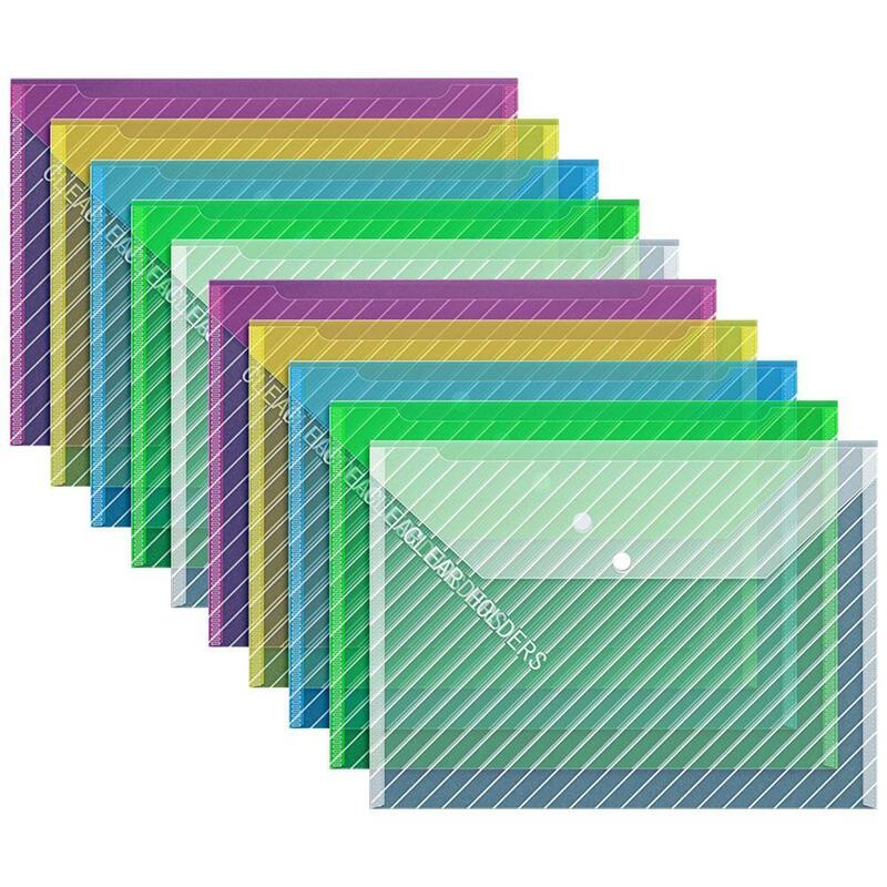 Bolsa de archivos transparente A4 impermeable, carpeta de plástico transparente de gran capacidad para almacenar archivos y organizar el escritorio, Clipb W5T0