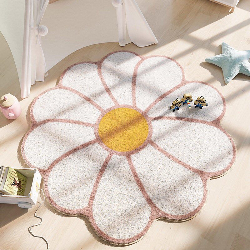 Kwiat dywan sypialnia salon pokój dziecięcy okrągły moda śliczne kolorowe maty podłogowe Cradle krzesło dywan