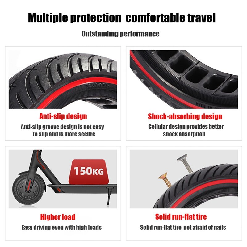 Parti di Scooter elettrici pneumatici solidi senza gonfiaggio elastici leggeri da 8.5 pollici pneumatici per auto elettriche