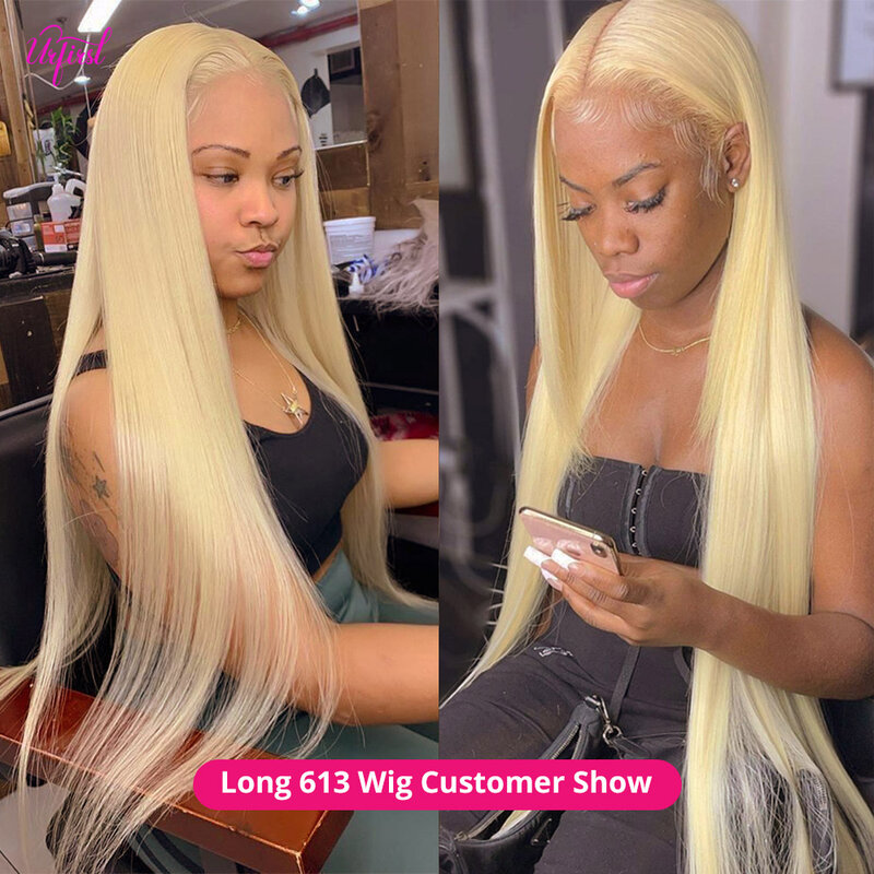 28 30 Inch 613 Lace Frontal Wig Blonde Straight Lace Front Wig Human Hair 13x6 13x4 Transparent Lace Wigs For Women 180 Density