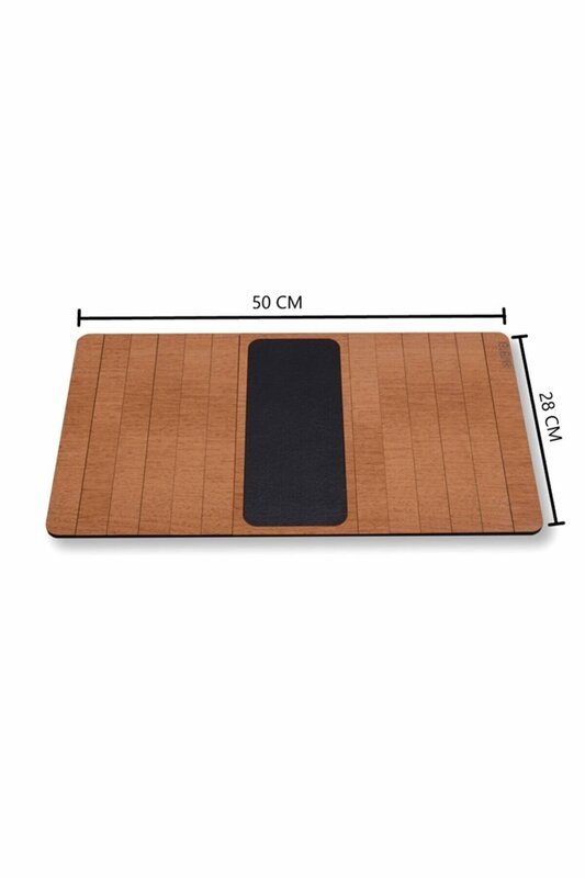 Tavolino portatile pieghevole in legno superficie in pelle antiscivolo 50cm x 27.8cm colore noce medio nero bianco decorazione domestica