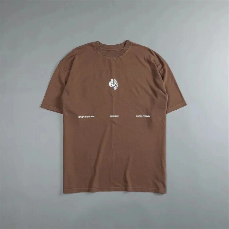 DARC SPORT WOLVES-Camiseta con estampado de calavera para hombre, camisetas 2023 de algodón, camiseta de manga corta para monopatín, camiseta de Skate para niño 100%