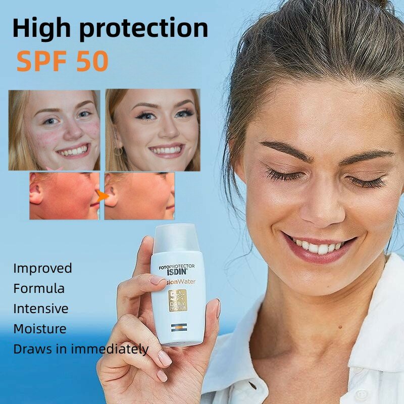 ISDIN-Protection UV pour le visage, 100% naps, bloc solaire pour éventuelles F 50 +, adapté aux peaux sensibles, pour prévenir les coups de soleil et blanchir