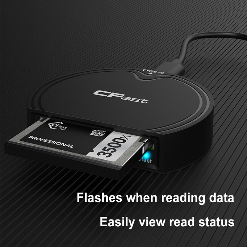 قارئ بطاقات الذاكرة Rocketek المهنية 10Gbps عالية السرعة نقل محوّل قارئ البطاقات دعم ل CFast/SD