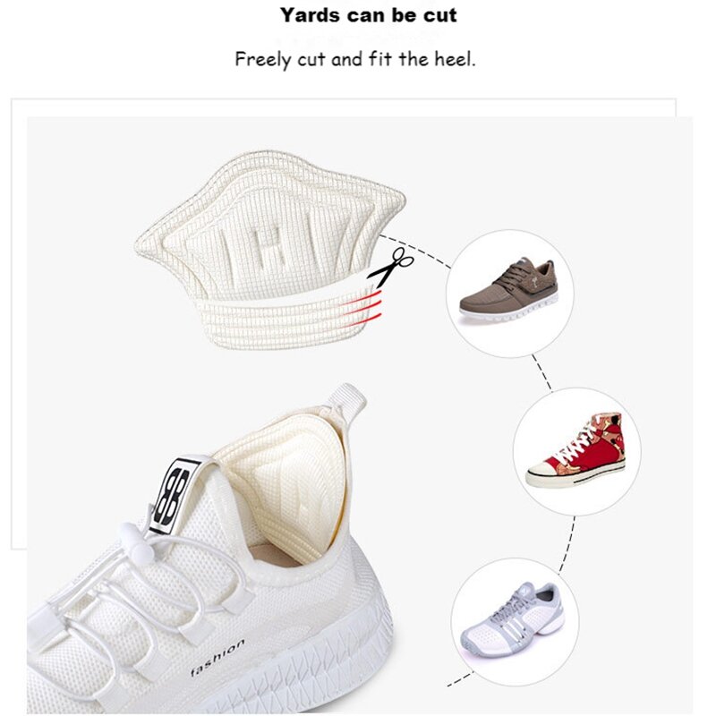 Esportes calcanhar inserir etiqueta para sapatos tamanho ajustar tamanho forro calcanhar apertos auto-adesivo protetor adesivo alívio da dor cuidados com os pés