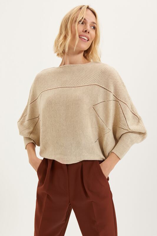 女性のための流行の長袖セーター,タットスリーブセーター,twoaw22kz1883