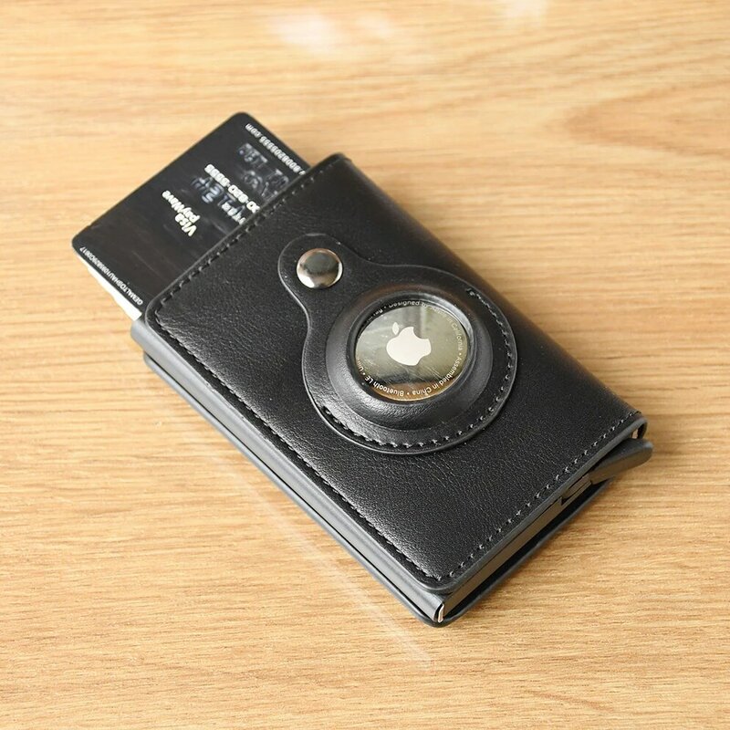 Чехол-кошелек мужской, алюминиевый, кожа, с блокировкой Rfid, для id, банковских карт