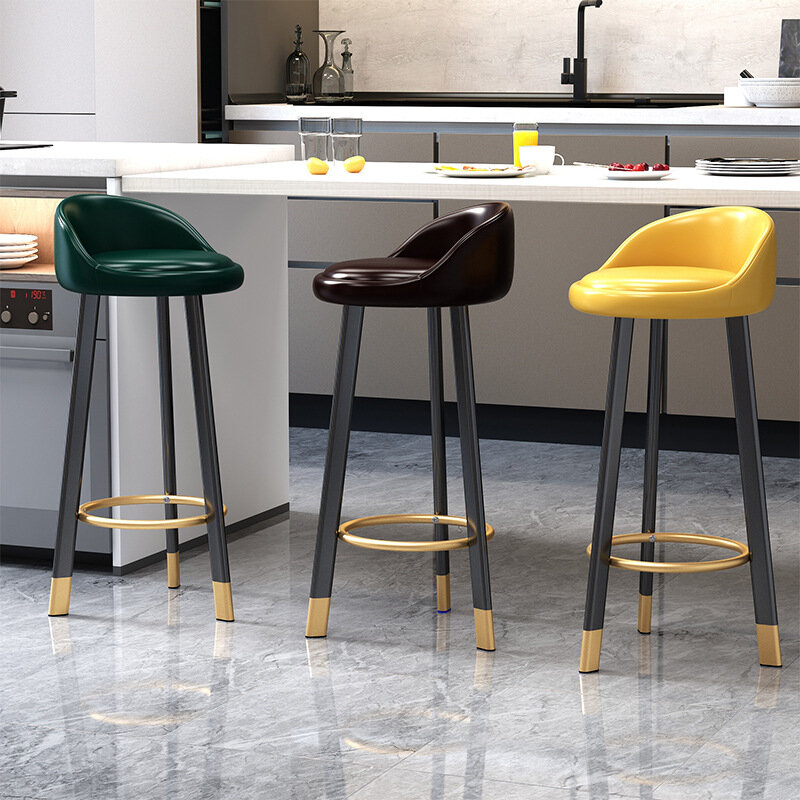 Taburete alto informal Simple de estilo europeo ABS, silla de Bar, taburete de Bar, sillas con respaldo de cocina, sillas de comedor, muebles para el hogar