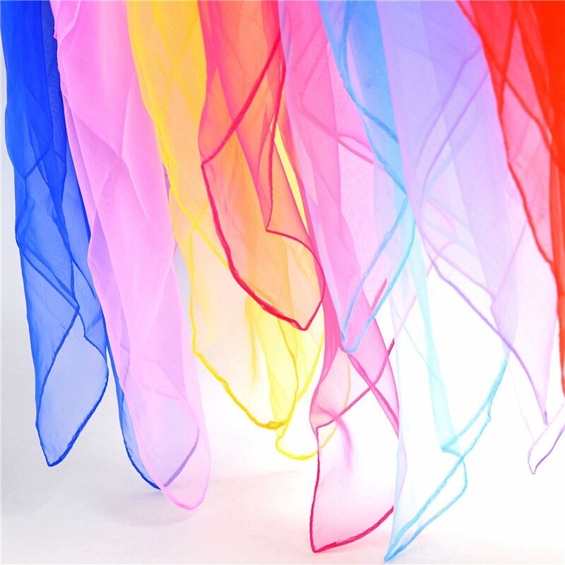 60cm Solid Color Fashion Korean Version Silk Scarf Spring Summer Stage Performance Women Square Towel Scarf