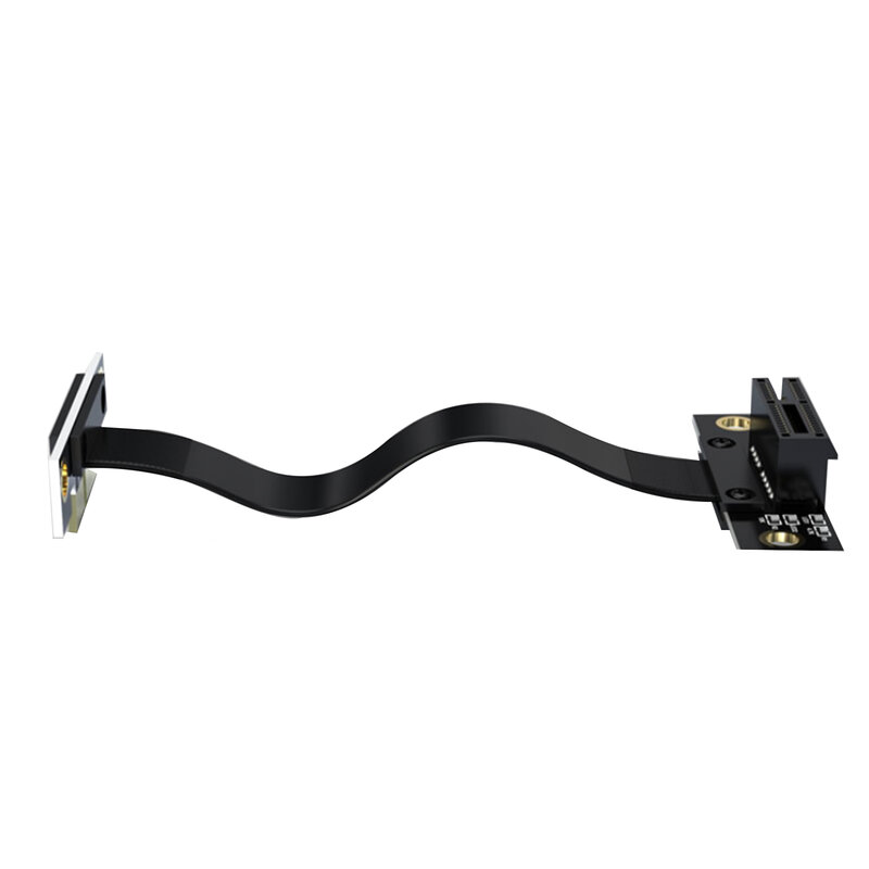 PCI-e PCI Express 3.0 1X black extender riser cable, Male to Female, 20cm, Right Angle to Right Angle, Black