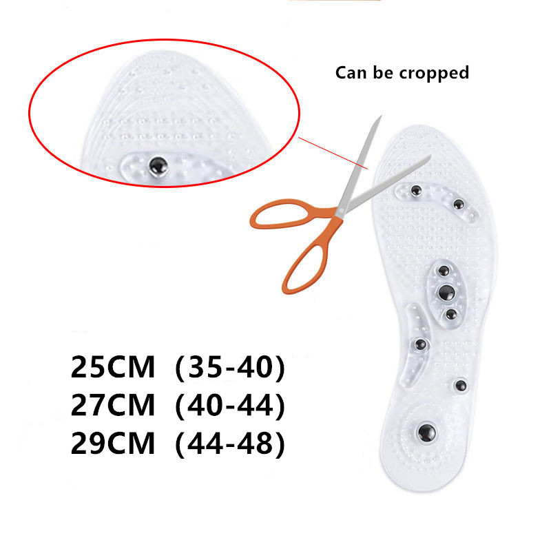 Unisex Magnetic Massage Insoles Foot Acupressure Shoe Pads Therapy Slimming Insoles  for Weight Loss Transparent  Foot massage
