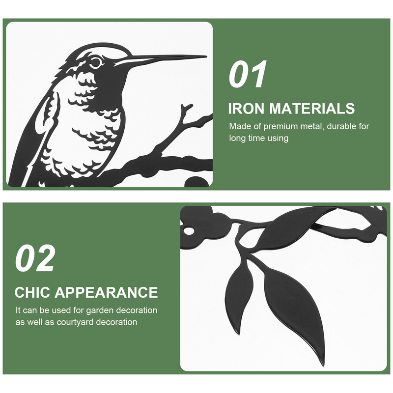 Stainless Steel Hummingbird Silhouette Black Bird Silhouette Bird Metal Decor