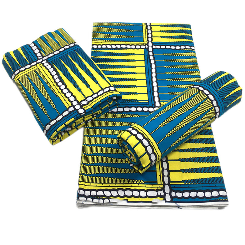 Tela africana de cera kente, tejido africano con estampado nigeriano, de alta calidad, para costura