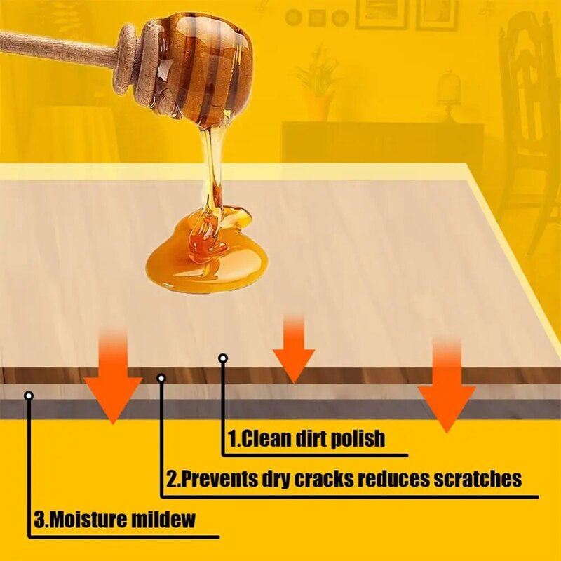 Cera de abelha natural anti-secagem para móveis, polonês para manutenção de madeira, restauração para mesas e cadeiras, cuidados com móveis, cera polimento
