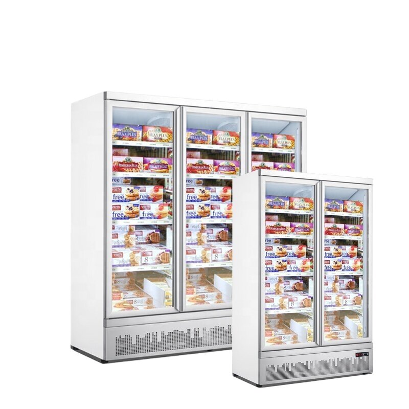 Armoire de conservation et congélateur 3 portes, vitrine pour boissons réfrigérées commerciale, réfrigérateur de supermarché à 4 portes