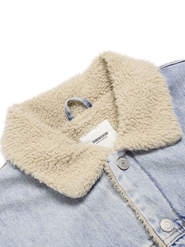 SIMWOOD 2022 autunno inverno nuova giacca da camionista Sherpa cappotti di jeans foderati in pile Oversize Plus Size abbigliamento di marca