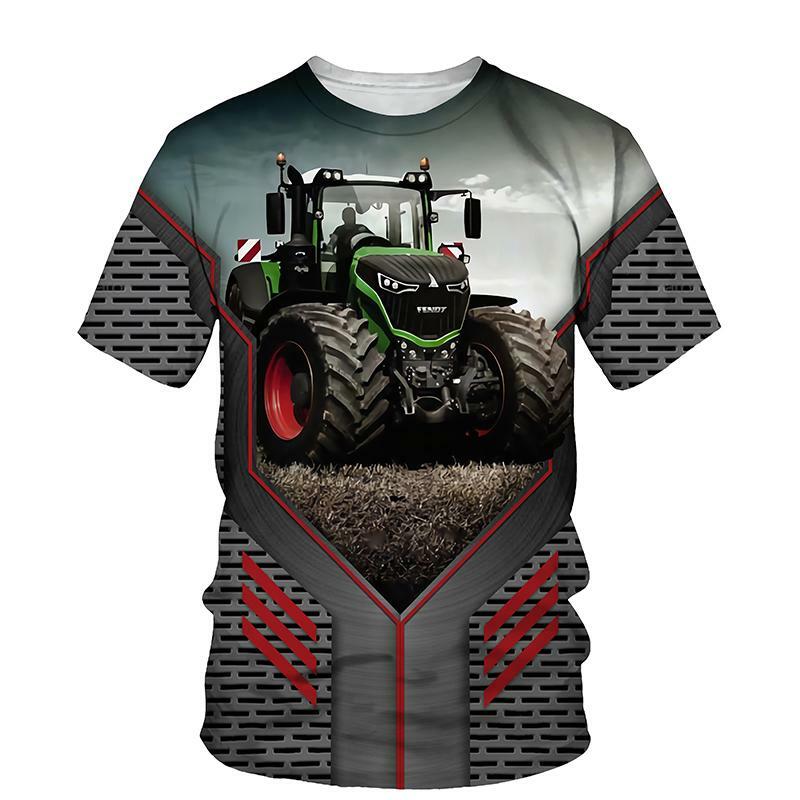 Sommer Kinder T Shirt 3D Traktor Gedruckt Jungen/mädchen Kurzarm Persönlichkeit T Hemd