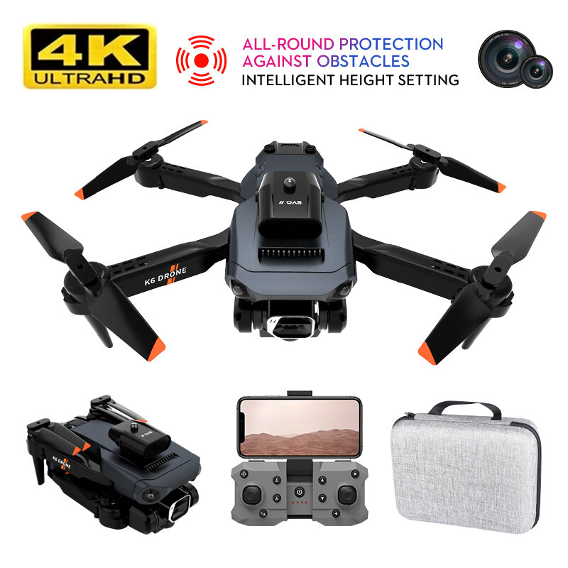 Mini Dron profesional K6, cuadricóptero con cámara 4K HD, localización de flujo óptico, evitación de obstáculos de tres lados, juguete de regalo, nuevo