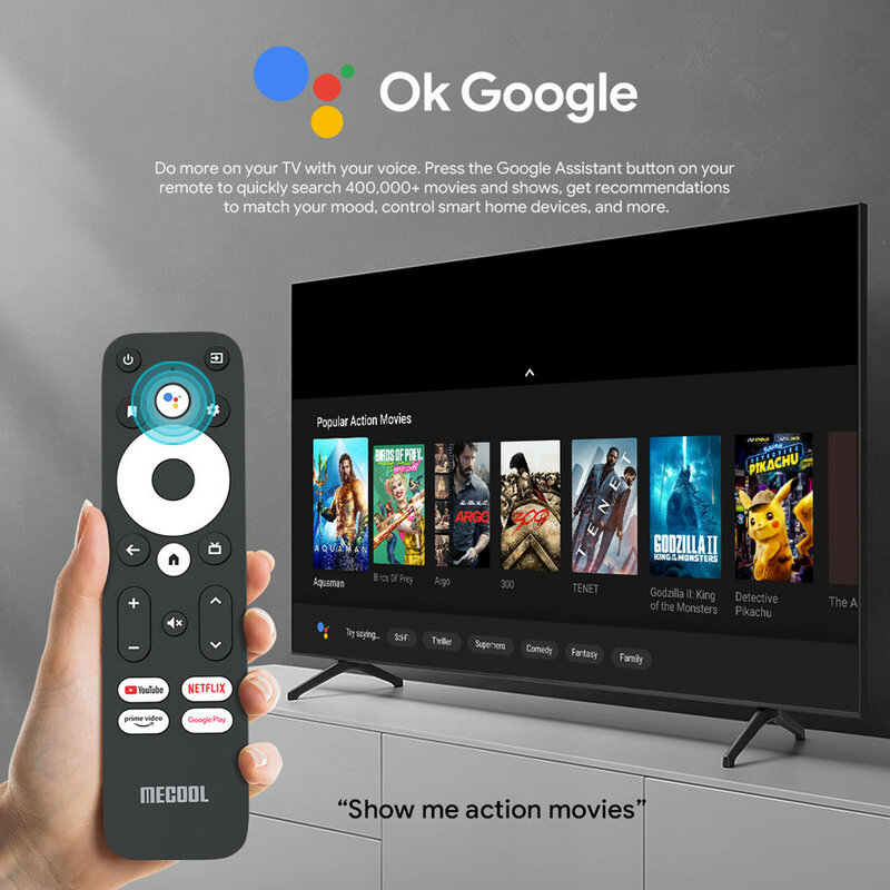 MECOadvocate-Boîtier TV KM2 Plus 2022, Android 11, Netflix, Assistant Google, Amlogic S905tage, 2G, 16G, 4K, Version Globale, Décodeur WLAN100 HDR10