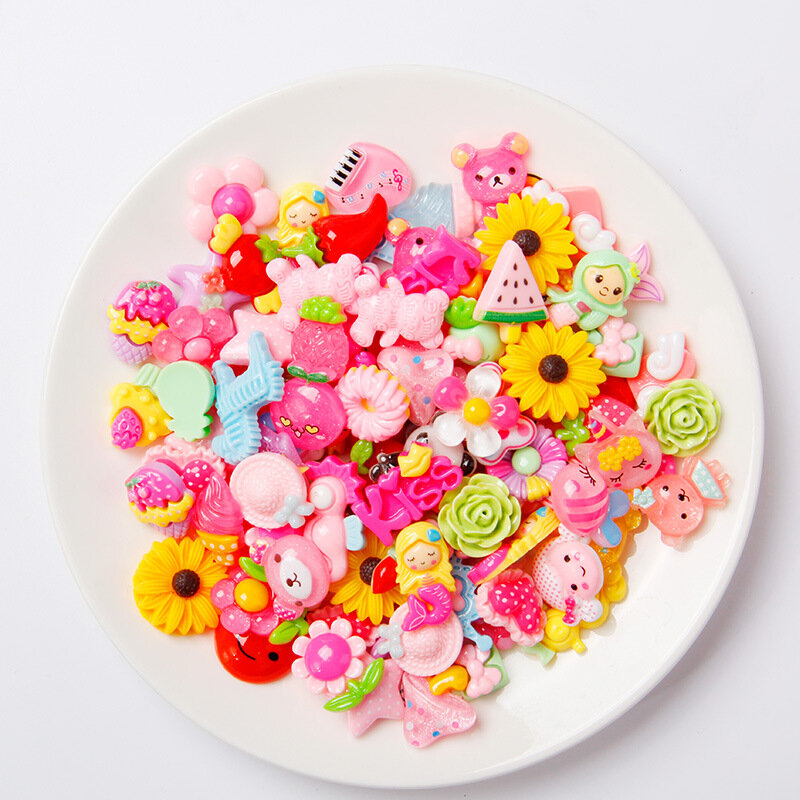 20/100 pz Mix Kawaii resina accessori fai da te torta biscotto fiore natale Crafting fornitura per capelli ornamento creazione di gioielli