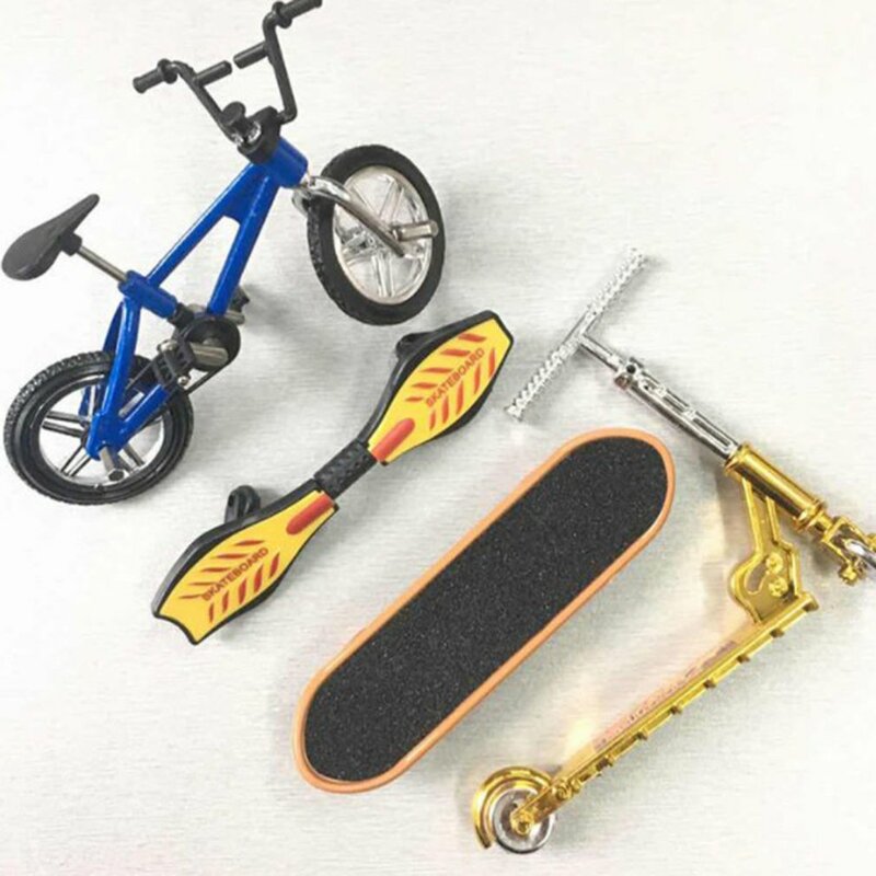 1Set Durable And Lightweight Simulation Alloy Bicycle Model Toy Finger Skateboard Bicycle Kit Home Decoration Accessories