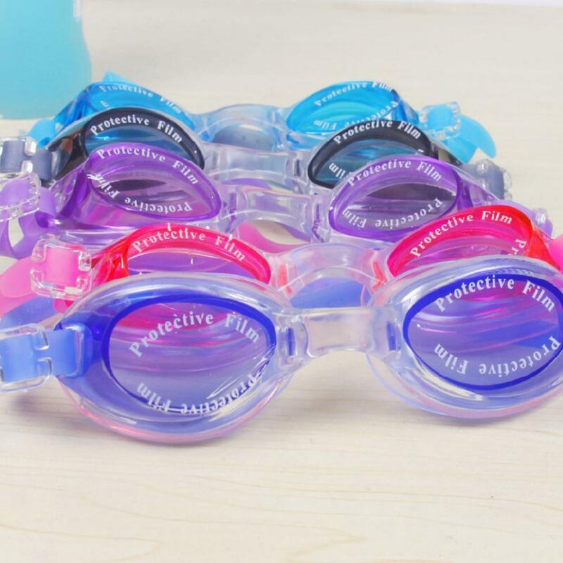 1 Set 수영 고글 HD 방수 PVC 안티-안개 수영 안경 귀마개와 수영 안경 소년 소녀 어린이 방수 고글