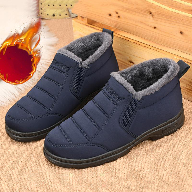 2022 New Men Boots Flat Men Shoes Slip On Men's Boots Fashion Ankle Boots Plus Size Outdoor Keep Warm Winter Shoes Botas Mujer