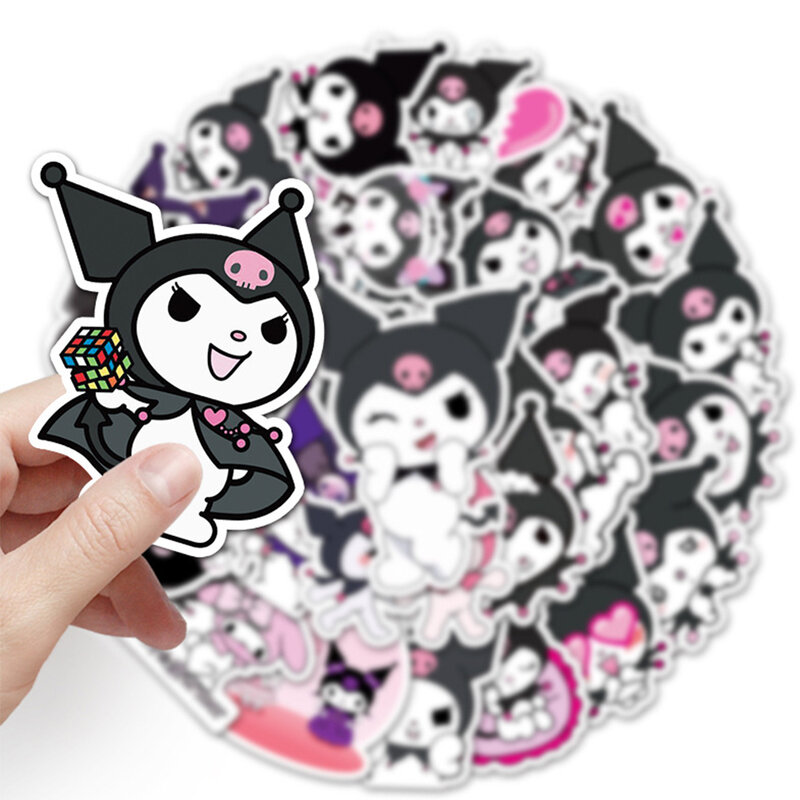 10/30/50pcs Anime Sanrio Kuromi Cartoon Stickers Decals DIY Laptop Notebook Phone Diary Album Label Decoration Sticker Kids Toys