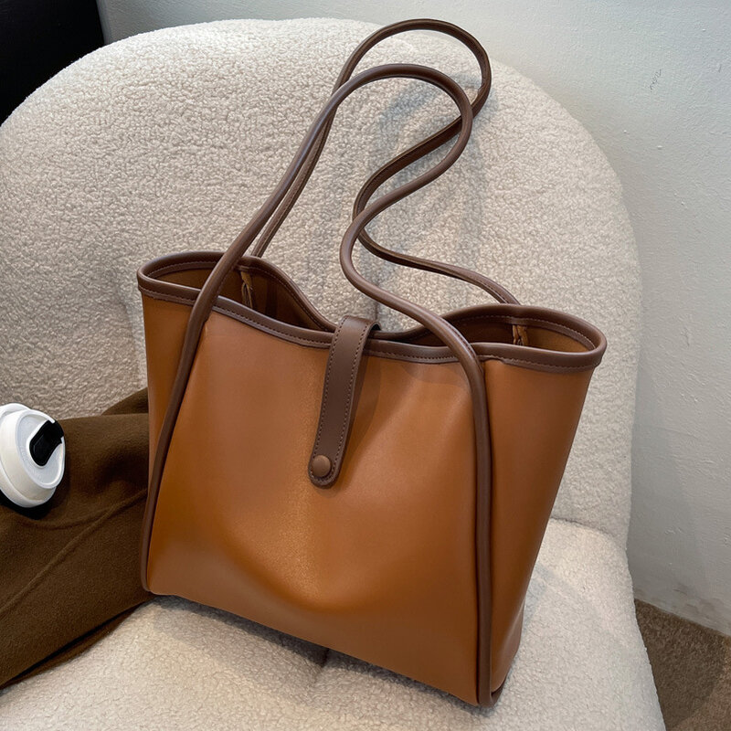 Высококачественная Женская вместительная сумка на плечо, новинка 202, модная осенне-зимняя женская сумка с универсальной текстурой, сумка-то...
