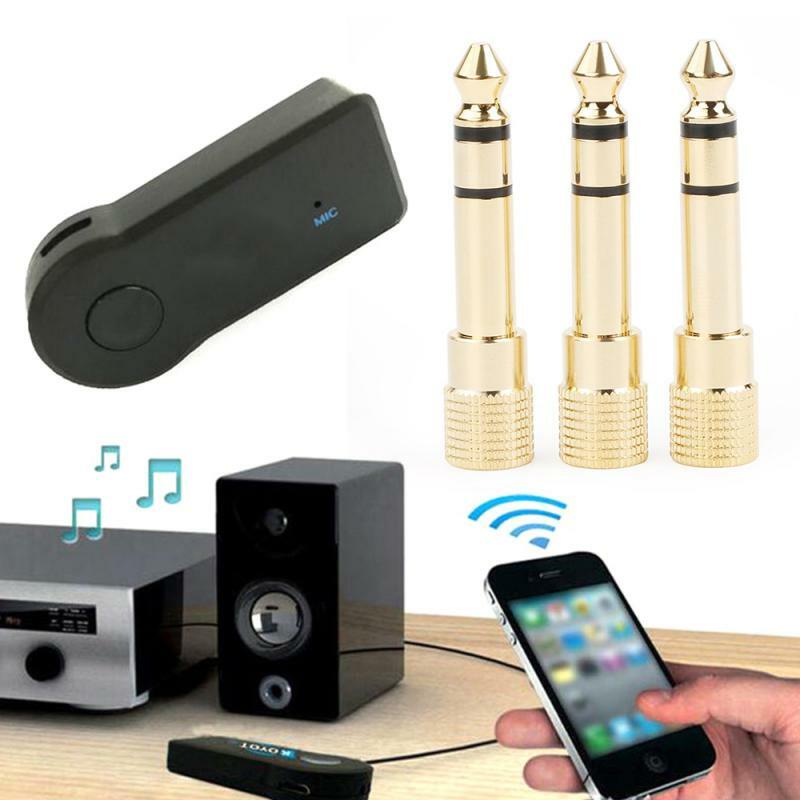 Jack 6.35mm Male To 3.5mm Female Adapter Connector Headphone Audio Adapter Amplifier Microphone AUX Cable With 6.35-3.5 MM Hot