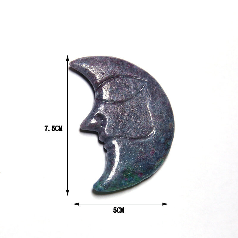 Z kryształami i naturalnymi kamieniami księżyc twarz mika fluoryt rzeźba Ornament osobowość Yooperlites płomień kamień labradoryt kamienie