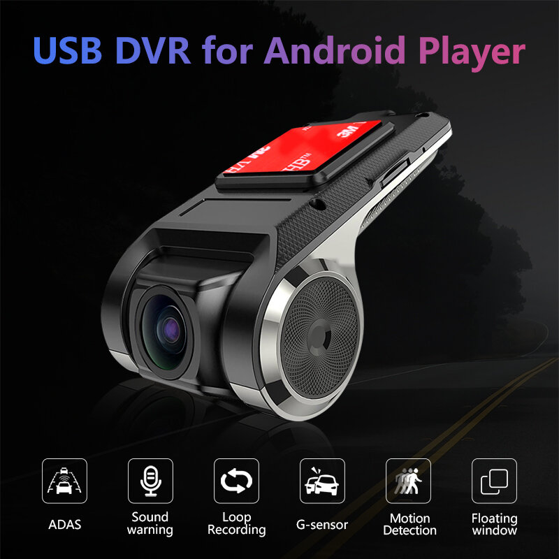 USB ADAS wideorejestrator samochodowy kamera na deskę rozdzielczą Full HD 1080P dla samochodowy odtwarzacz DVD Android Player nawigacja Alarm głosowy System ostrzegawczy kamera wideo rejestrator