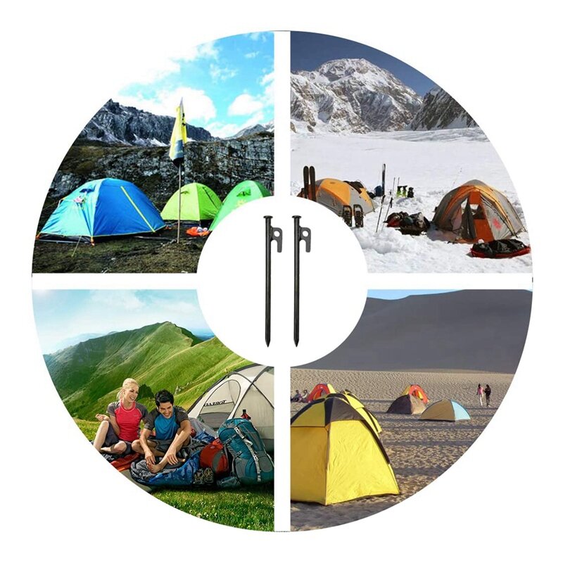 Tent Stapel Zware 12 Inch Stalen Haringen Voor Camping Onbreekbaar En Inflexibel, 8 Pack