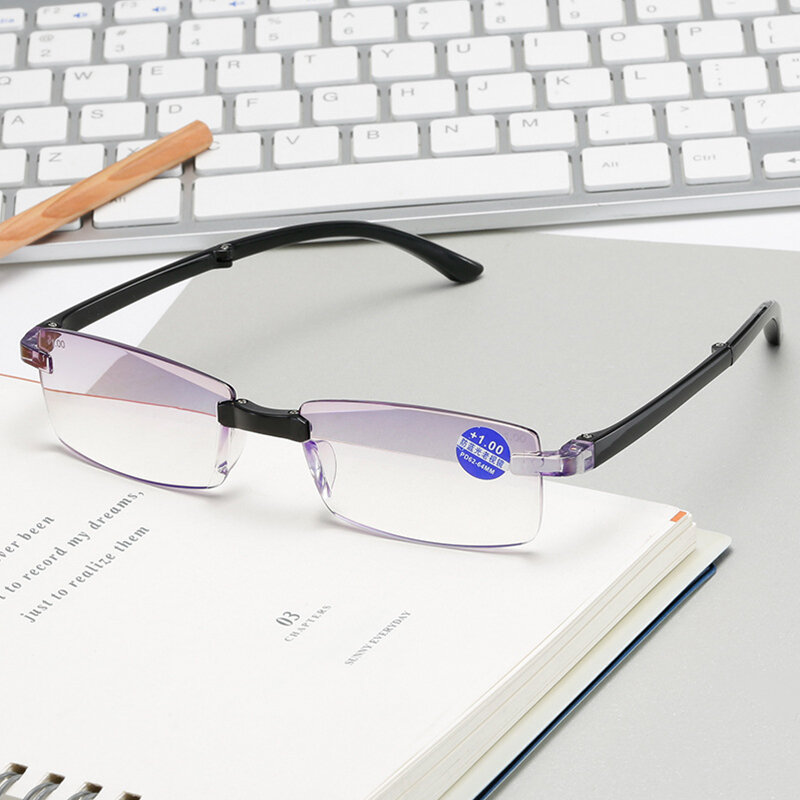 ZUEE 2022 occhiali da lettura pieghevoli Anti luce blu con custodia uomo donna occhiali da vista presbiopia include custodia per occhiali + 1.0 ~ + 4.0