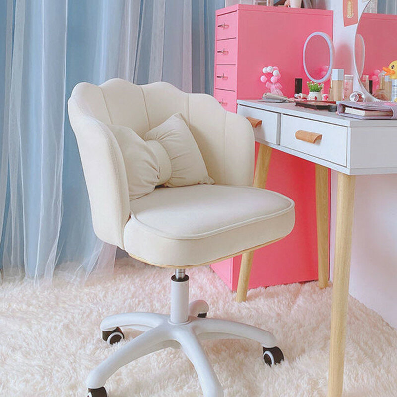 Chaise d'ordinateur confortable et pivotante à dossier, tabouret de maquillage et d'écriture pour chambre de filles