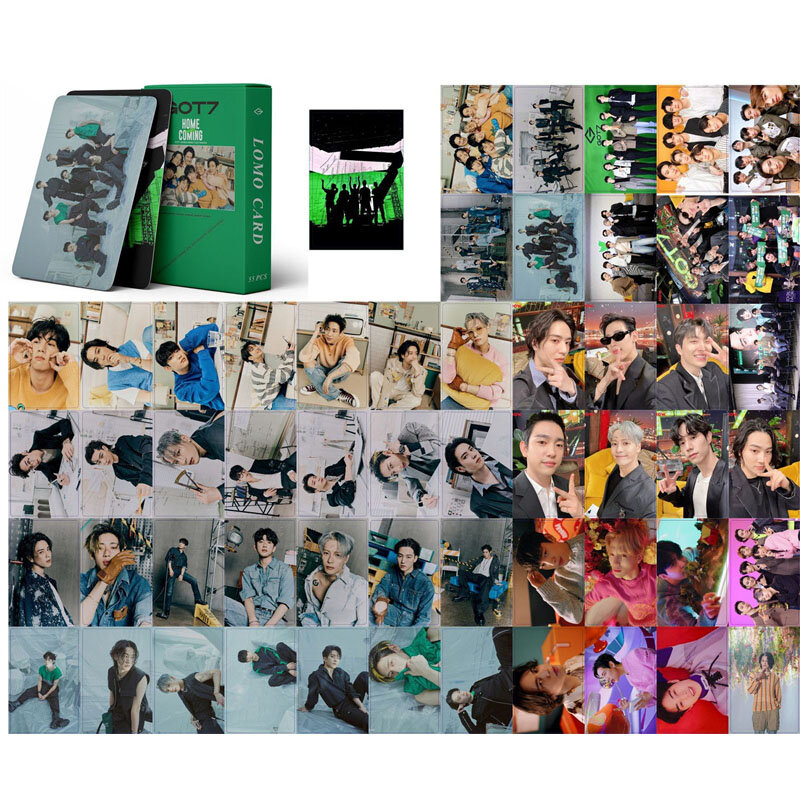 55Pcs/Set Kpop GOT7 HOME COMING 2022 Lomo Cards New Album Postcards Photocard Print Card High Quality Kpop Fans Collection Gift