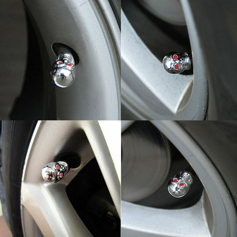 4 pçs cabeça do crânio bicicleta válvulas de pneus tampas de válvulas de pneu automóvel tampas de pneus de carro haste de ar cobre motocicleta bicicleta roda de carro acessórios